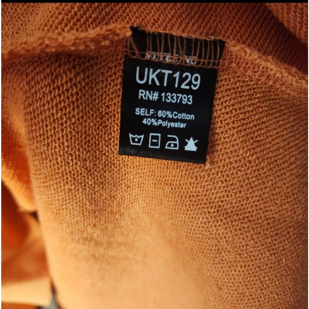 POL Orange Peace Sign Embroidered Sweatshirt Medium. NEW - Picture 6 of 7